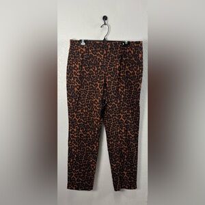 Peck & Peck Women’s Leopard Print Capri Pants Sz 16 Mob Wife Animal Print Chic